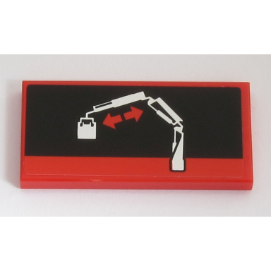 red tile 2 x 4 with crane arm movement 3 pattern sticker - set 42043