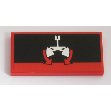red tile 2 x 4 with grabber movement pattern sticker - set 42043