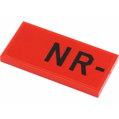 red tile 2 x 4 with black nr- pattern sticker - set 40450