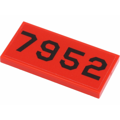 red tile 2 x 4 with black 7952 pattern sticker - set 40450