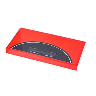 red tile 2 x 4 with black lid pattern sticker - set 75890