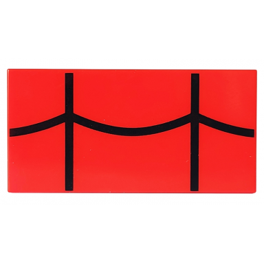 red tile 2 x 4 with black spider web pattern