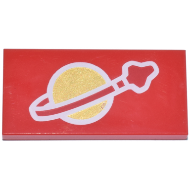 red tile 2 x 4 with classic space logo pattern