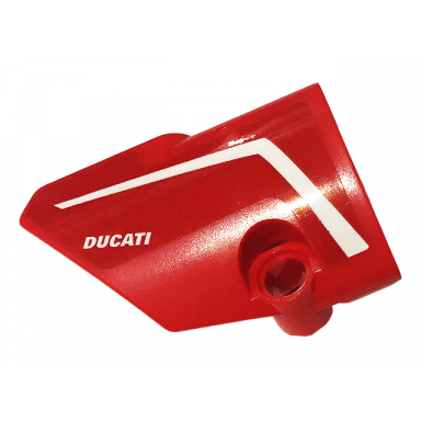 red technic panel fairing 1 small smooth short side a with white stripe and ducati pattern sticker - set 42107