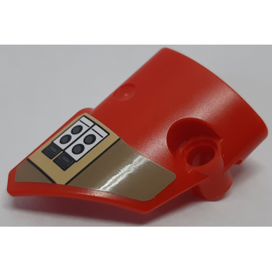 red technic panel fairing 1 small smooth short side a with tan and dark tan sw baze malbus pattern sticker - set 75525