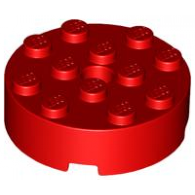 red brick round 4 x 4 with hole