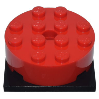 red turntable 4 x 4 x 1 1 3 with black square base locking 87081 61485