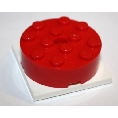 red turntable 4 x 4 x 1 1 3 with white square base locking 87081 61485
