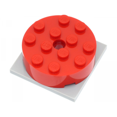 red turntable 4 x 4 x 1 1 3 with light bluish gray square base locking 87081 61485