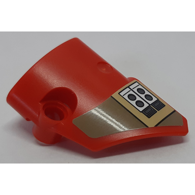 red technic panel fairing 2 small smooth short side b with tan and dark tan sw baze malbus pattern sticker - set 75525