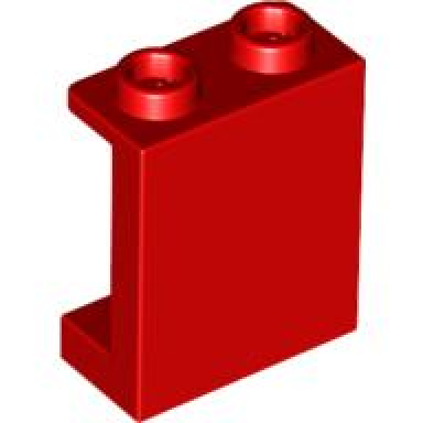 red panel 1 x 2 x 2 with side supports - hollow studs