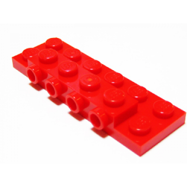 red plate modified 2 x 6 x 2 3 with 4 studs on side