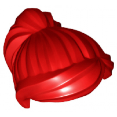 red minifigure hair female ponytail and swept sideways fringe