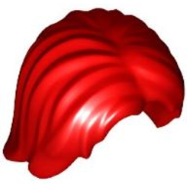 red minifigure hair mid-length tousled with center part