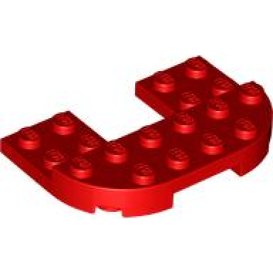 red plate round 4 x 6 x 2 3 raised 2 x 6 and 2 x 2 cutout