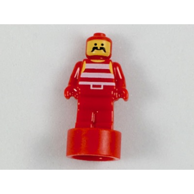 red minifigure utensil statuette trophy with pirate pattern