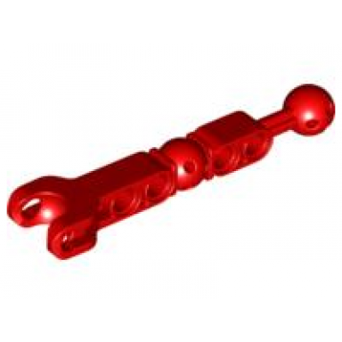 red hero factory arm leg with ball joint on axle and ball socket and 4 pin holes