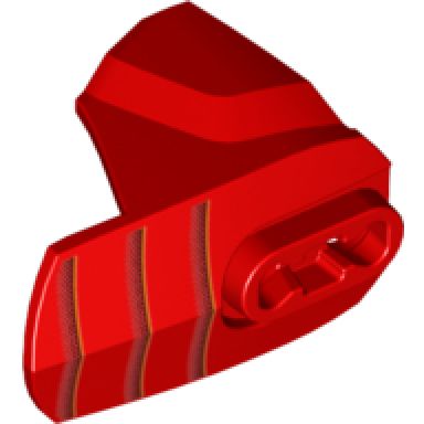red hero factory armor with ball joint socket - size 4 with three stripes pattern