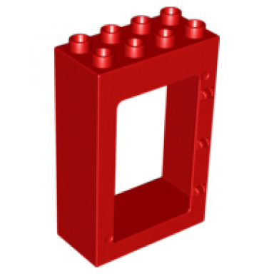 red duplo door window frame 2 x 4 x 5