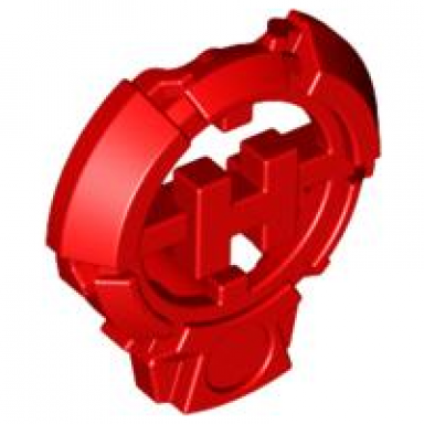 red hero factory chest badge with h and flat bottom