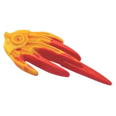 red hero factory weapon accessory flame with marbled bright light orange pattern