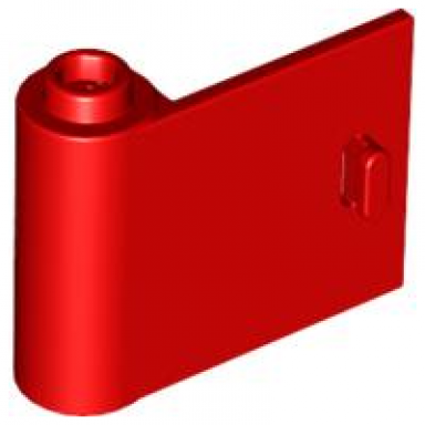 red door 1 x 3 x 2 left - open between top and bottom hinge