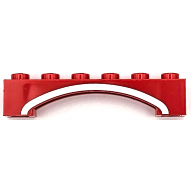 red arch 1 x 6 raised arch with silver curved stripe pattern