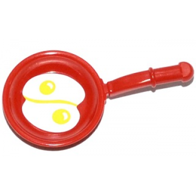 red friends accessories frying pan with 2 fried eggs pattern sticker - set 41034