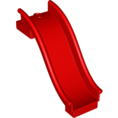 red duplo slide straight with two studs at top end