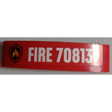 red slope curved 4 x 1 x 2 3 double with fire logo badge and fire 70813 pattern sticker - set 70813