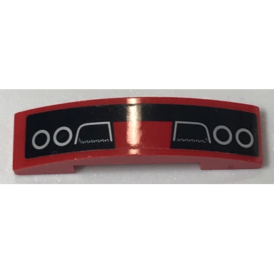 red slope curved 4 x 1 x 2 3 double with back bumper and lights pattern sticker - set 75899