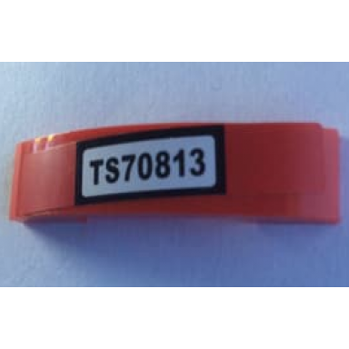 red slope curved 4 x 1 x 2 3 double with ts70813 pattern sticker - set 70813