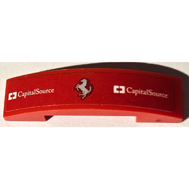red slope curved 4 x 1 x 2 3 double with ferrari logo and capital source pattern sticker - set 75886