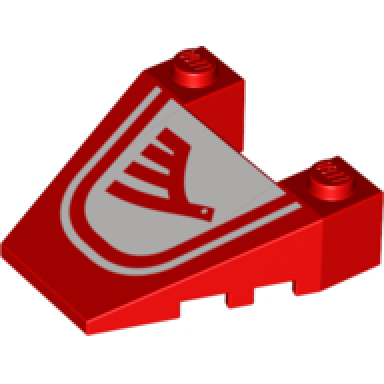 red wedge 4 x 4 taper with stud notches with airline bird pattern