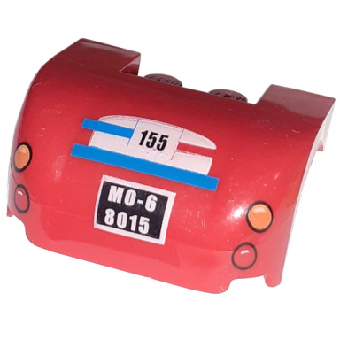 red vehicle mudguard 3 x 4 x 1 2 3 curved with taillights black 155 blue stripe and white mo-6 8015 license plate pattern