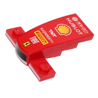 red wedge 4 x 2 x 1 1 3 with 1 x 4 base with black and white stripes hublot shell logo tnt kaspersky lab pirelli fiat and ferrari logo pattern sticker - set 40190