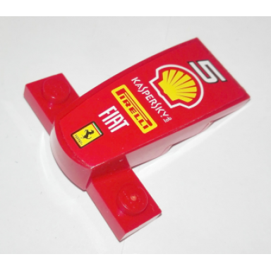 red wedge 4 x 2 x 1 1 3 with 1 x 4 base with 5 shell logo kaspersky lab pirelli fiat and ferrari logo pattern sticker - set 30190