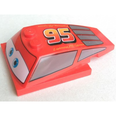 red wedge 6 x 4 x 1 1 3 with 4 x 4 base with blue eyes windows and large 95 pattern