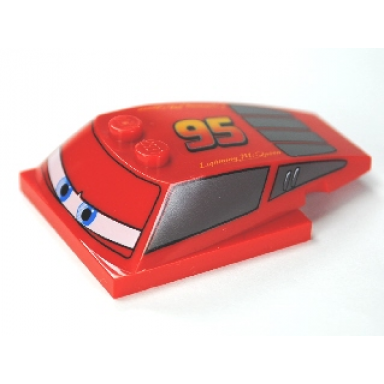 red wedge 6 x 4 x 1 1 3 with 4 x 4 base with blue eyes on narrow white background windows and 95 pattern
