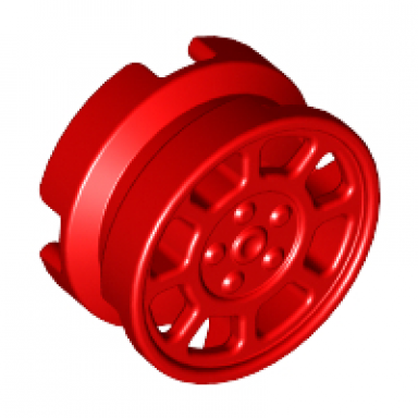 red wheel 11mm d x 6mm with 8 spokes