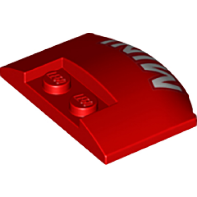 red wedge 3 x 4 x 2 3 triple curved with mini pattern
