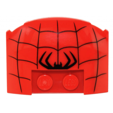 red wedge 3 x 4 x 2 3 triple curved with black spider half and web pattern