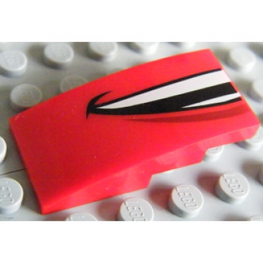 red slope curved 4 x 2 with smiling mouth left half pattern l mcqueen