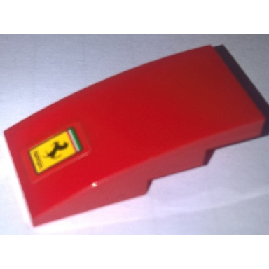 red slope curved 4 x 2 with ferrari logo pattern sticker - set 10248