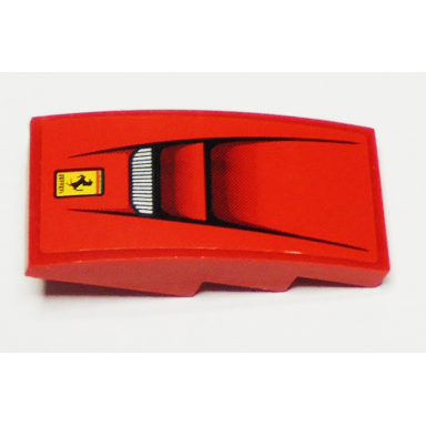 red slope curved 4 x 2 with ferrari logo and vents pattern sticker - set 75899