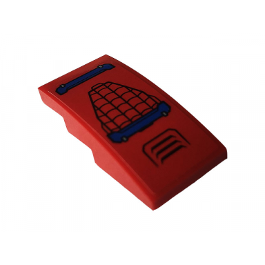 red slope curved 4 x 2 with web and vents pattern sticker - set 76150
