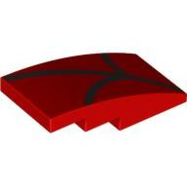red slope curved 4 x 2 with black lines spider web pattern model right side