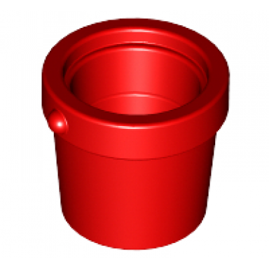 red minifigure utensil bucket 1 x 1 x 1 tapered with handle holders
