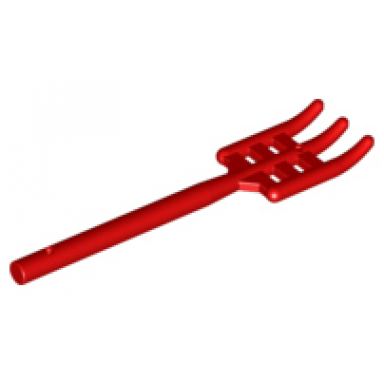 red minifigure utensil pitchfork - handle with flat end