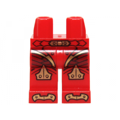 red hips and legs with belt armor with scales and gold knee pads pattern